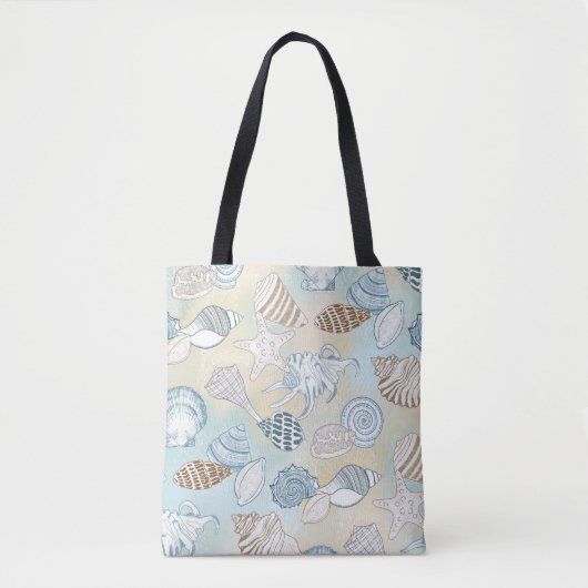 Summer Beach Seashells Muster Tasche (Vorderseite)