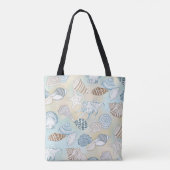 Summer Beach Seashells Muster Tasche (Rückseite)