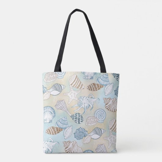 Summer Beach Seashells Muster Tasche (Rückseite)