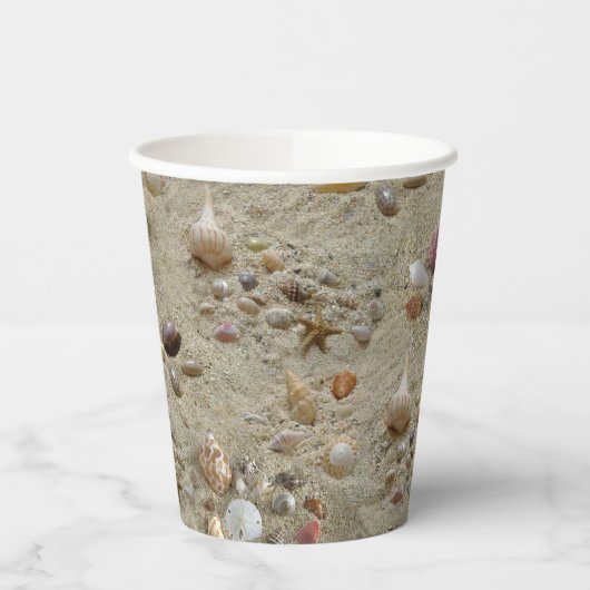 Summer Beach Seashells Pappbecher (Links)