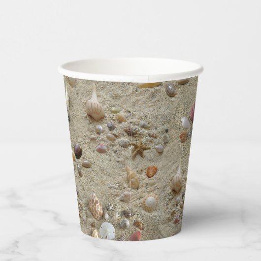 Summer Beach Seashells Pappbecher (Rechts)