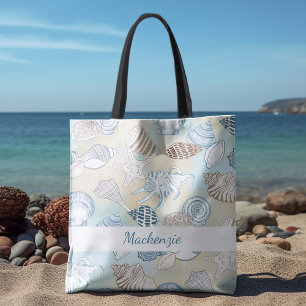 Summer Beach Seashells Personalisiert Tasche