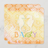 Summer Beach Seepferd Babydusche Einladung (Vorne/Hinten)