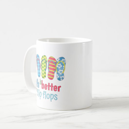 Summer Beach Simple Fun Sandals Flip Flops Kaffeetasse (Vorderseite Links)