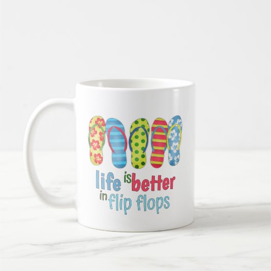 Summer Beach Simple Fun Sandals Flip Flops Kaffeetasse (Links)