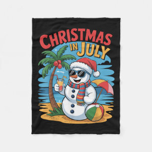 Summer Beach Snowman Weihnachten im Juli Funny Alo Fleecedecke
