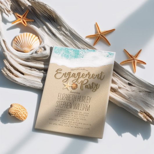 Summer Beach Starfish Hochzeitsszenter Einladung