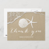 Summer Beach Starfish & Sand Dollar Vielen Dank Postkarte (Vorne/Hinten)