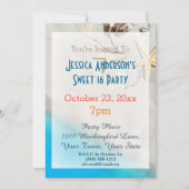 Summer Beach Starfish Tropical Sweet 16 Geburtstag Einladung (Vorderseite)