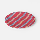 Summer Beach Streifen Pappteller (Schrägansicht)