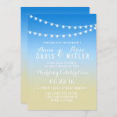 Summer Beach String Light Wedites Einladung (Vorne/Hinten)
