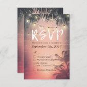 Summer Beach String Lights Chic Wedding RSVP Antwo (Vorne/Hinten)