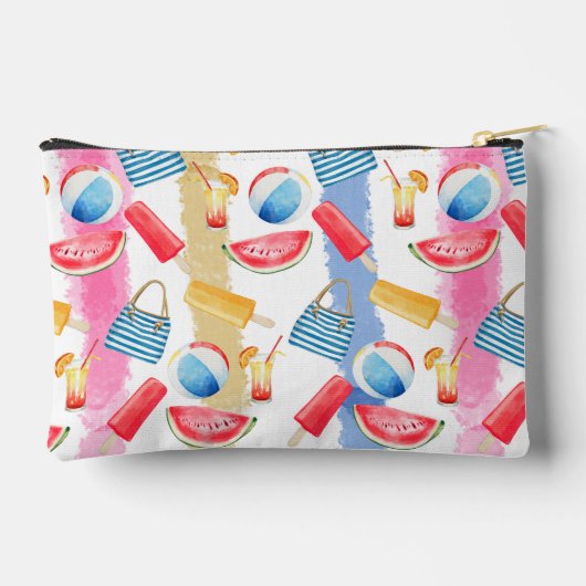 Summer Beach Stripes Zubehörtasche (Rückseite)