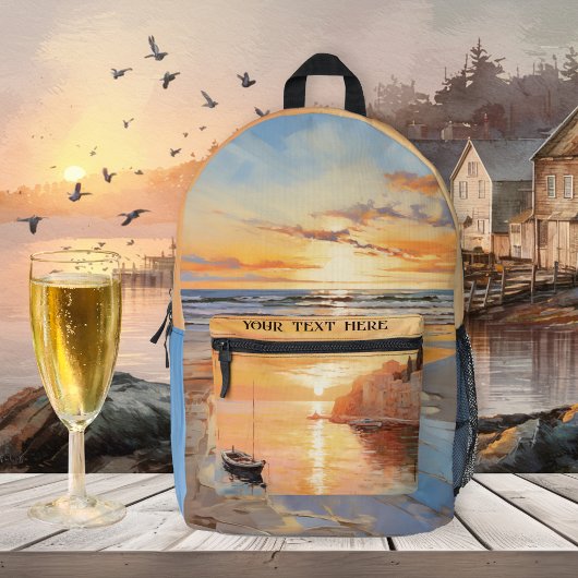Summer Beach Sunset Nautic Bedruckter Rucksack