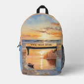 Summer Beach Sunset Nautic Bedruckter Rucksack (Vorderseite)