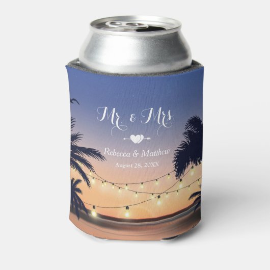 Summer Beach Sunset Palm Tree String Lights Dosenkühler (Kanne Rückseite)