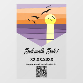 Summer Beach Sunset Stylisierte Event QR Code Fensteraufkleber