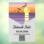 Summer Beach Sunset Stylisierte Event QR Code Fensteraufkleber (Blatt 3)