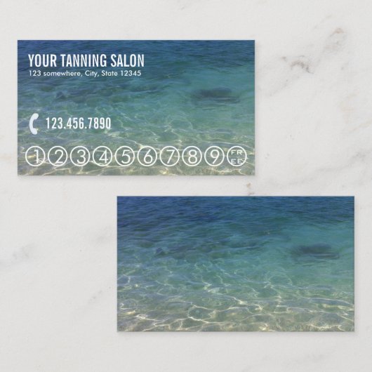 Summer Beach Tanning Salon Loyalty Punch Treuekarte (Vorne/Hinten)