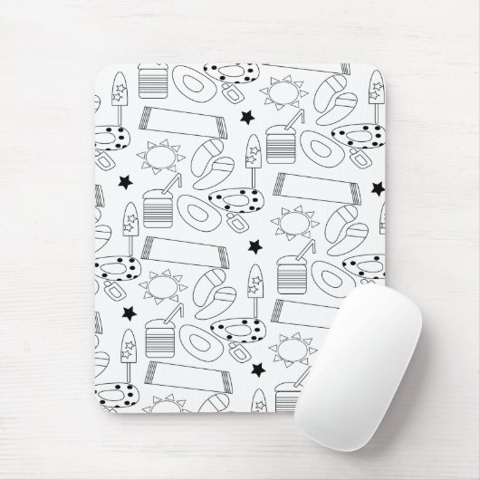 Summer Beach Thema Konturen Muster Mousepad (Mit Mouse)