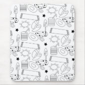 Summer Beach Thema Konturen Muster Mousepad (Vorne)