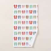 Summer Beach Thema Sandals Muster Flip Flops Badhandtuch Set (Handtuch)
