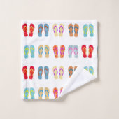 Summer Beach Thema Sandals Muster Flip Flops Badhandtuch Set (Waschlappen)