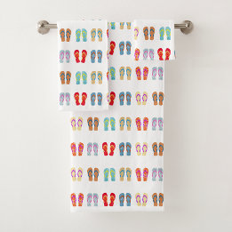 Summer Beach Thema Sandals Muster Flip Flops Badhandtuch Set