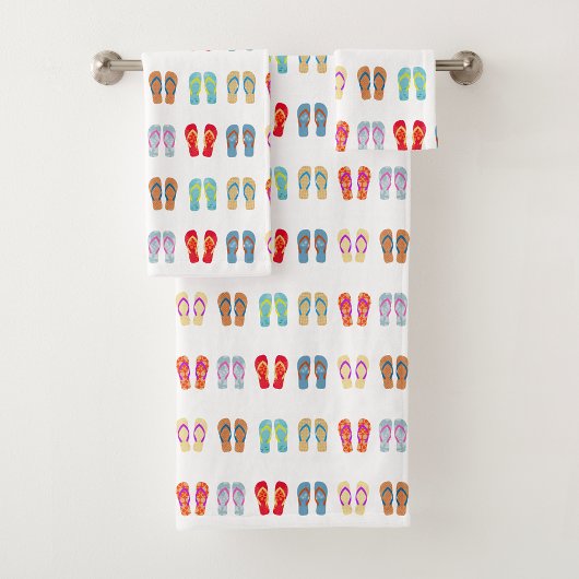 Summer Beach Thema Sandals Muster Flip Flops Badhandtuch Set