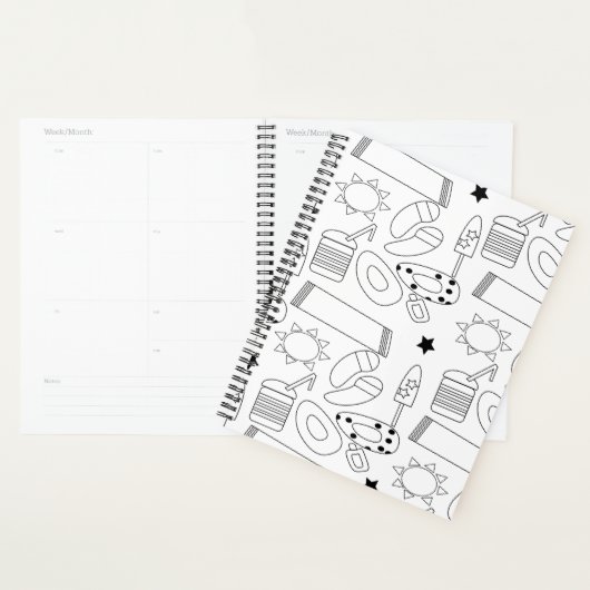 Summer Beach Theme Konturen Muster-Notebook Planer (Anzeige)