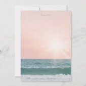 Summer Beach Theme Pink Sunset Bridal Shower Einladung (Rückseite)