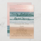 Summer Beach Theme Pink Sunset Bridal Shower Einladung (Vorne/Hinten)