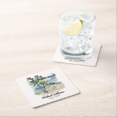 Summer Beach Themed Gedreht Flop Retirement Party Rechteckiger Pappuntersetzer (Vor Ort)