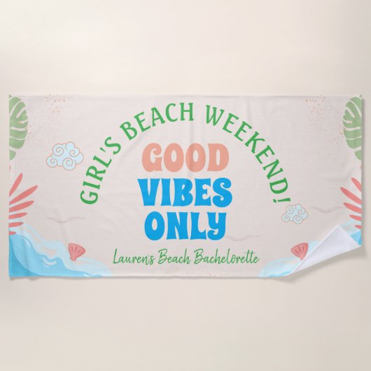 SUMMER BEACH TOWEL (Personalized) Strandtuch (Vorderseite)