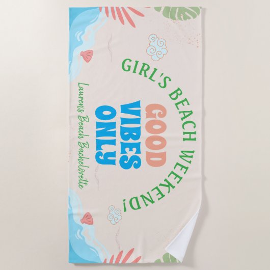 SUMMER BEACH TOWEL (Personalized) Strandtuch (Vorderseite)