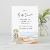 Summer Beach Tropical Watercolor Brautparty Einladung (Stehend Vorderseite)