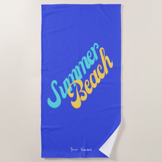 Summer Beach | Typografie | positiv | Custom Strandtuch (Vorderseite)