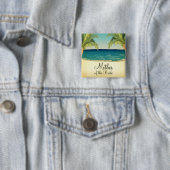 Summer Beach und Palmen Mutter der Braut Button (Beispiel)