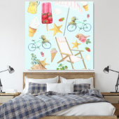 Summer Beach Vibes auf Blue Leinwanddruck (Insitu (Schlafzimmer))