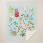 Summer Beach Vibes auf Blue Sherpadecke (Vorderseite)
