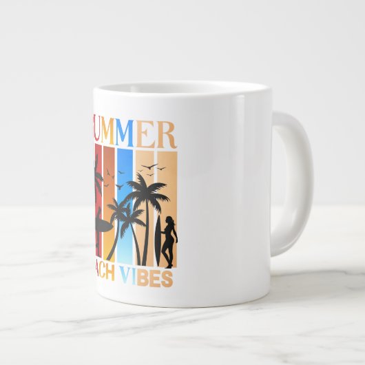 Summer Beach Vibes Jumbo-Tasse (Vorderseite Rechts)
