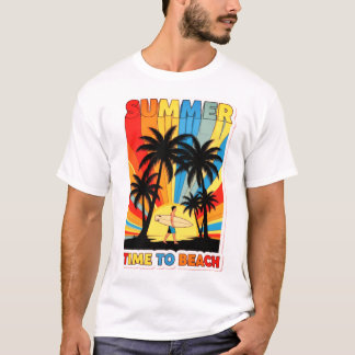 Summer Beach Vibes surfen Retro Sunset Design T-Shirt