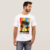 Summer Beach Vibes surfen Retro Sunset Design T-Shirt (Vorne ganz)