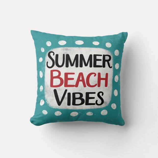 Summer Beach Vibes Throw Kissen (Vorderseite)