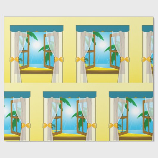 Summer Beach View Geschenkpapier (Flach)