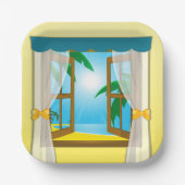 Summer Beach View Pappteller (Vorderseite)