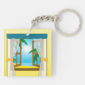 Summer Beach View Schlüsselanhänger (Rückseite)