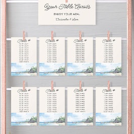 Summer Beach Watercolor Hochzeitstischkarte Einladung