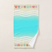 Summer Beach Waves Flip Flops Badhandtuch Set (Handtuch)