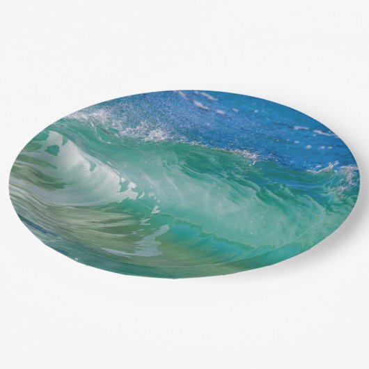Summer Beach Waves Pappteller (Schrägansicht)